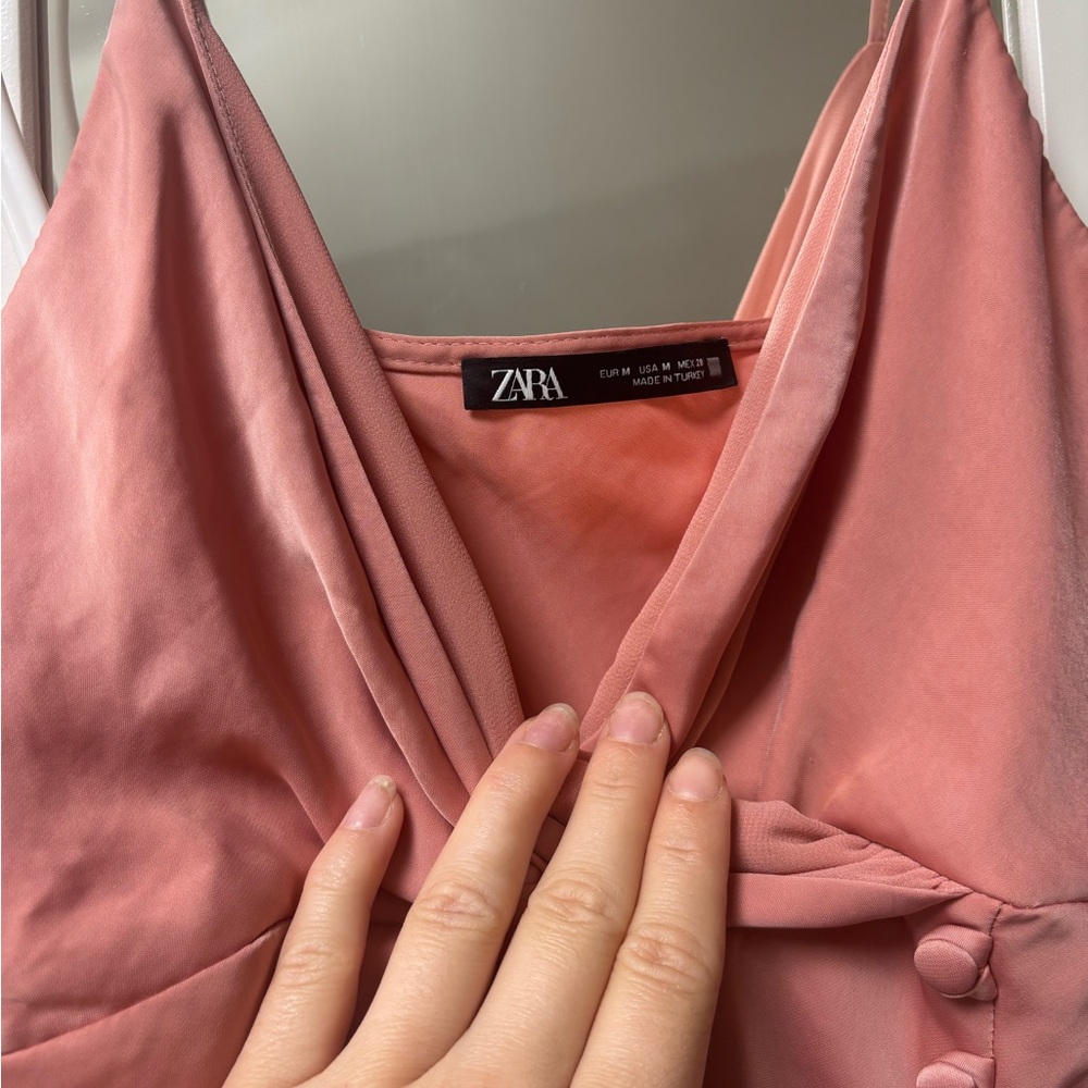 Zara Pink Dress with Button Detail - Picture 5 of 7